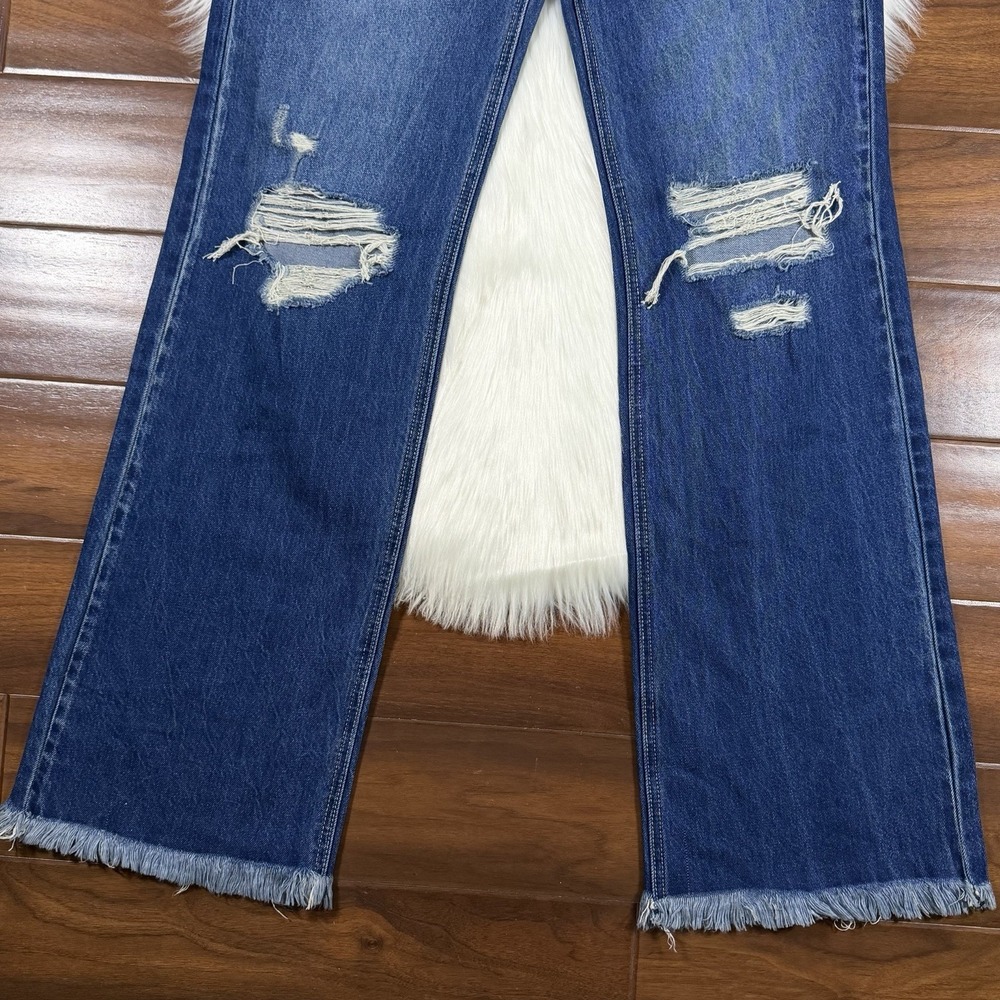 KanCan Size 5 / 26 Distressed Jules Ultra High Rise 90's Wide Flare Denim Jeans - Picture 3 of 10